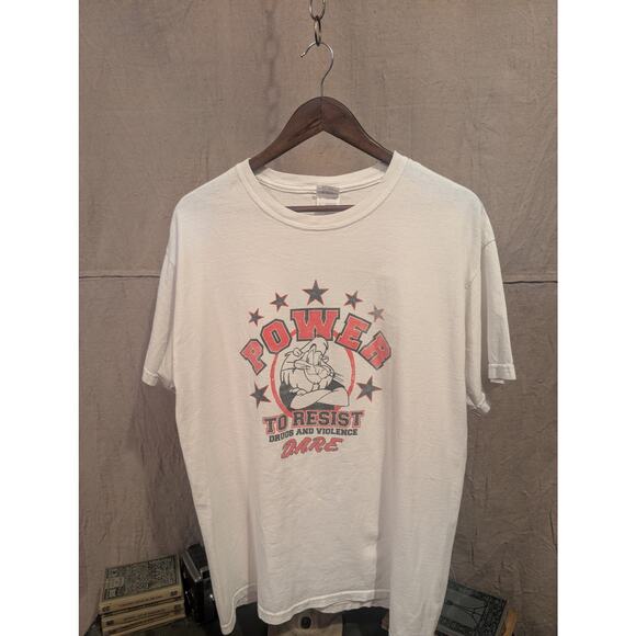 D.A.R.E. "POWER TO RESIST" Large VTG Heavy Cotton Tag - Picture 1 of 5
